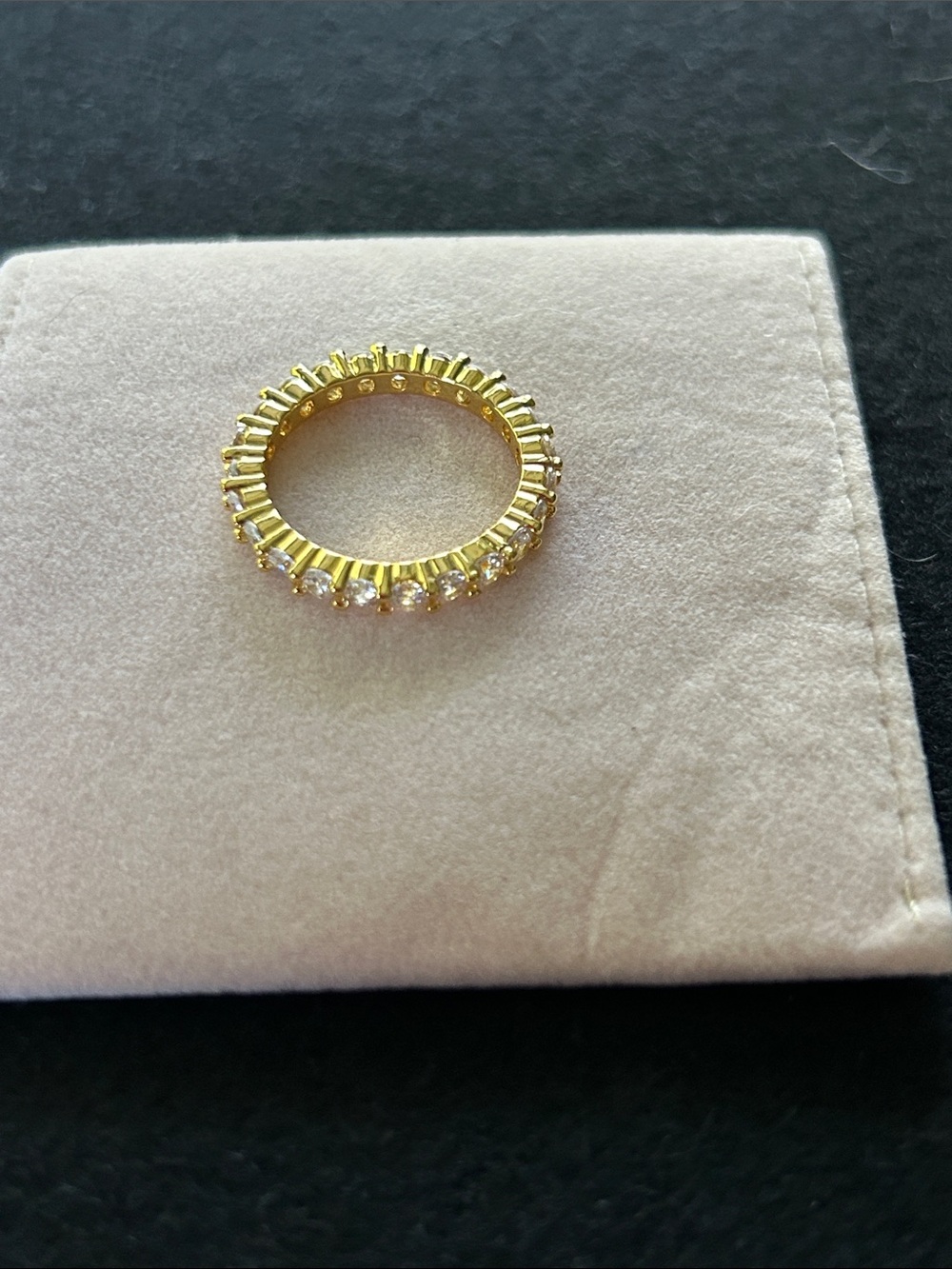Gold Tone Eternity Band with Clear Stones - size 8 Women's Jewelry